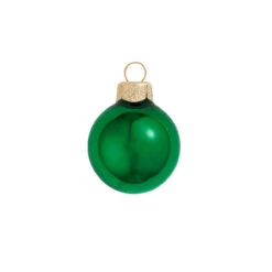 2ct Green Shiny Glass Christmas Ball Ornaments 6" (150mm)