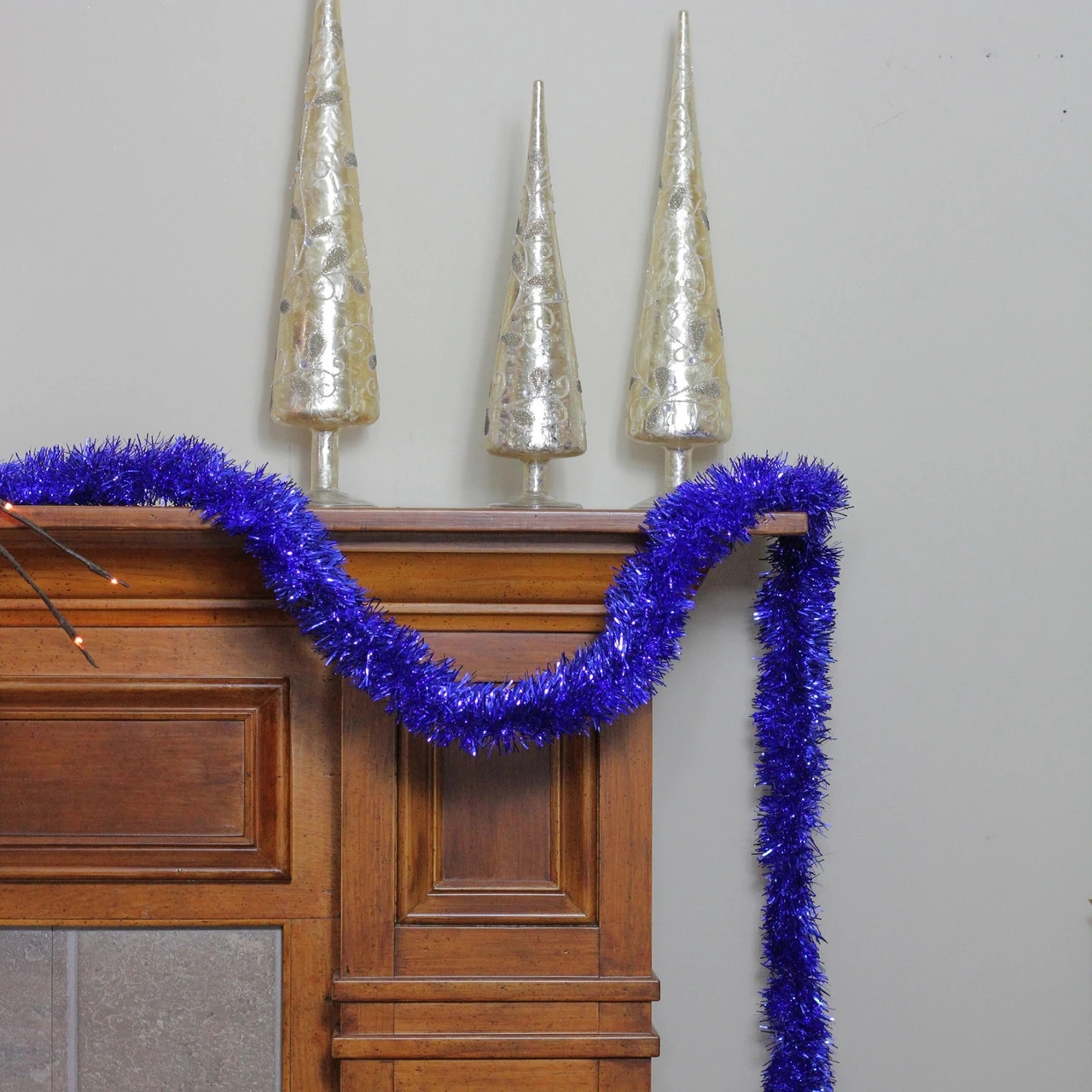 50' Shiny Lavish Blue Christmas And Hanukkah Foil Tinsel Garland - Unlit 5 50' Shiny Lavish Blue Christmas And Hanukkah Foil Tinsel Garland - Unlit - Image 3