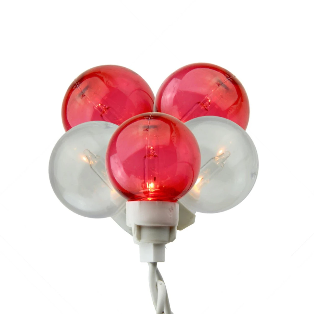 100-Count Red And White G30 Icicle Mini Christmas Light Set, 9.5ft White Wire 3 100-Count Red And White G30 Icicle Mini Christmas Light Set, 9.5ft White Wire