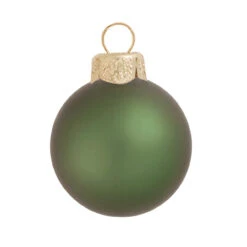 4ct Shale Green Matte Glass Christmas Ball Ornaments 4.75" (120mm)