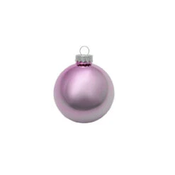 40ct Baby Pink Shiny Glass Ball Christmas Ornaments 1.25" (30mm)