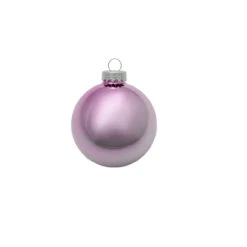 8ct Baby Pink Shiny Glass Christmas Ball Ornaments 3.25" (82mm)
