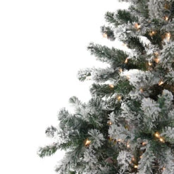 7.5' Pre-Lit Full Flocked Natural Emerald Artificial Christmas Tree - Warm Clear Lights -Optimal Christmas Shop qtzhohdnrlyxq0536ahghzubwbhsdosg 37504.1667657534