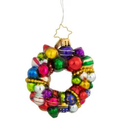 Christopher Radko Joyful Wreath Gem Glass Christmas Ornament 1018354 -Optimal Christmas Shop radko 1018354 4 37218.1684507611