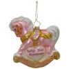 Christopher Radko Baby's First Christmas Pink Filly Glass Ornament 1020688