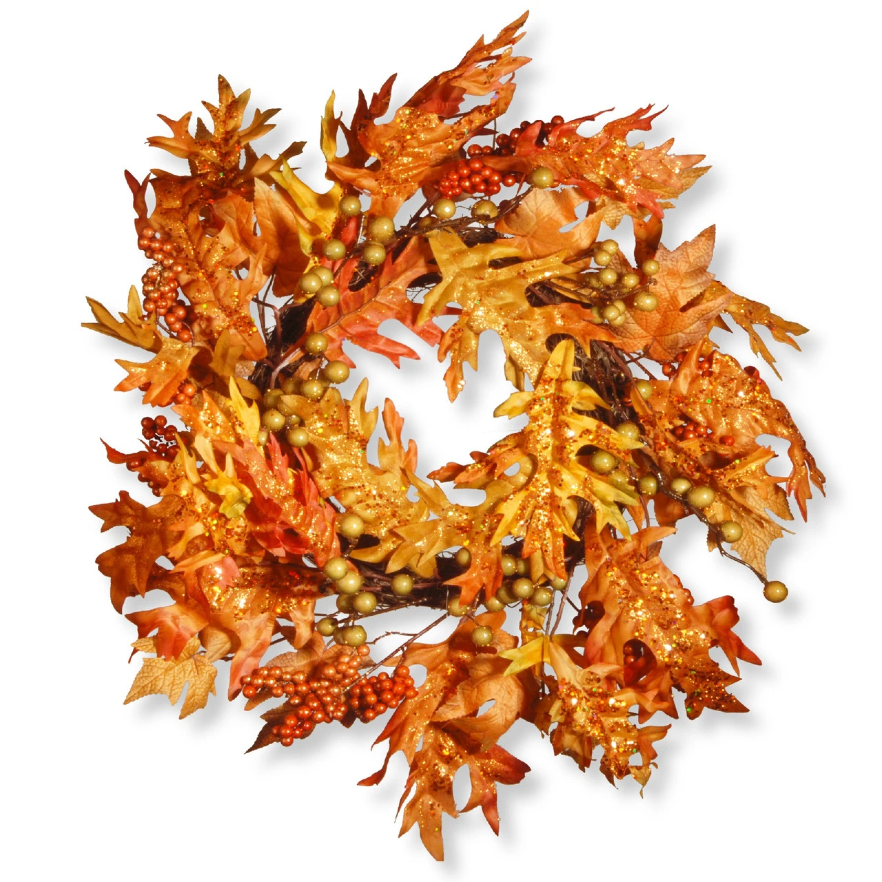 Maple Leaf And Berry Artificial Wreath - 24-Inch, Unlit 3 Maple Leaf And Berry Artificial Wreath - 24-Inch, Unlit