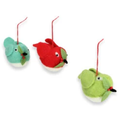 3ct Vibrantly Colored Birds With Holly Berries Christmas Ornaments 5" -Optimal Christmas Shop raz 3819115 03 96318.1667573373