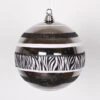 Black And White Zebra Print 2-Finish Shatterproof Christmas Ball Ornament 8" (200mm)