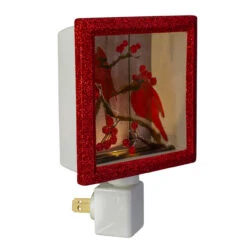 6" Red And Brown Glitter Cardinal Christmas Night Light -Optimal Christmas Shop roman 160112 3 95299.1667577942