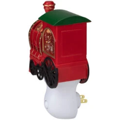 6.5" Red, Green And Gold Glitter Bubble Lamp Christmas Train Night Light -Optimal Christmas Shop roman 160166 3 83770.1667575777