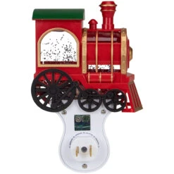 6.5" Red, Green And Gold Glitter Bubble Lamp Christmas Train Night Light -Optimal Christmas Shop roman 160166 4 04918.1667575777
