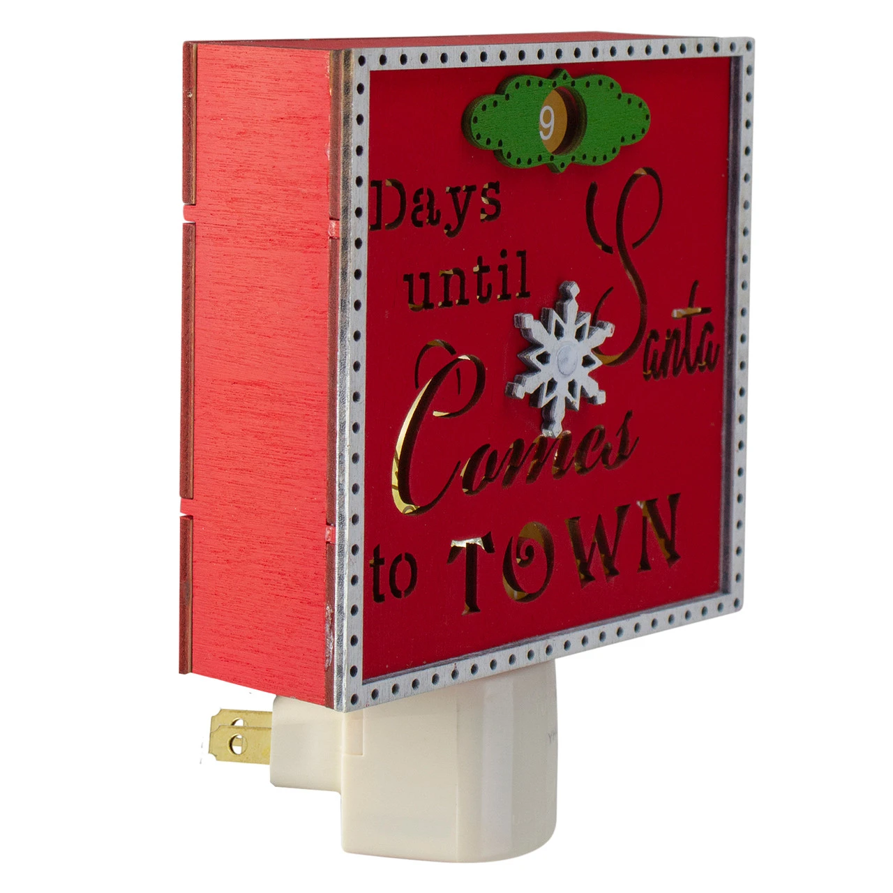 5" Red And Gold Santa Countdown Christmas Night Light 5 5" Red And Gold Santa Countdown Christmas Night Light - Image 3
