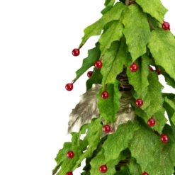 1.5' Slim Twas Night Red Holly Berry And Leaf Artificial Christmas Cone Tree - Unlit -Optimal Christmas Shop roman 35384 2 53592.1667491040