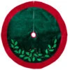 48" Dark Green Holly And Berry Velveteen Christmas Tree Skirt -Optimal Christmas Shop rowaehtbt3cvmbs5uxmhplsyfrrmkfk5 00468.1684253438