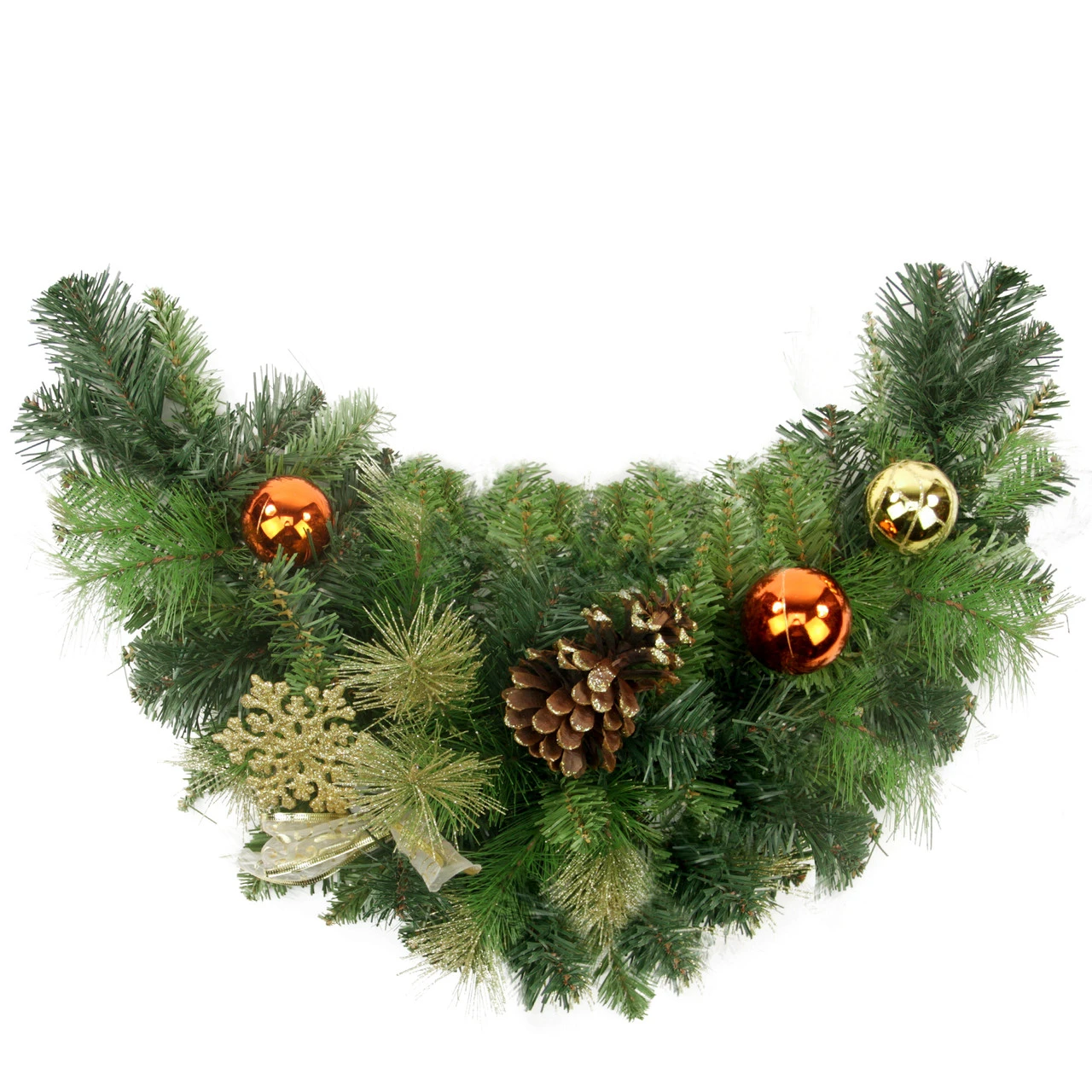 24" Pre-Decorated Green Traditional Pine Artificial Christmas Swag - Unlit 3 24" Pre-Decorated Green Traditional Pine Artificial Christmas Swag - Unlit