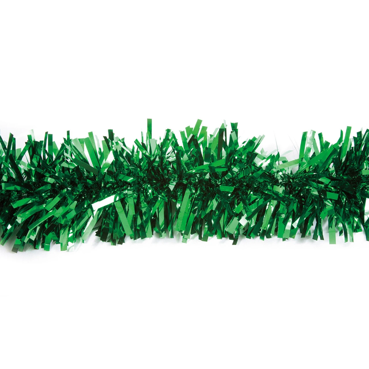 25' Sparkly Green Twist Tinsel Christmas Garland - Unlit 4 25' Sparkly Green Twist Tinsel Christmas Garland - Unlit - Image 2
