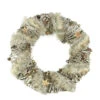 Brown Rustic Style Faux Fur Trimmed Glittered Christmas Wreath - 13.5-Inch, Unlit