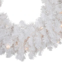 Pre-Lit Snow White Artificial Christmas Wreath, 24-Inch, Clear Lights -Optimal Christmas Shop sienna 34436511 2 70889.1682447041