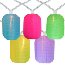 10-Count Pink And Green Mini Christmas Light Set, 7.5 Ft White Wire -Optimal Christmas Shop sienna 624f612t 3 50924.1667662044