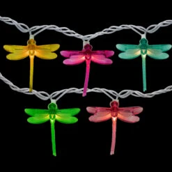 10-Count Dragonfly Summer Garden Outdoor Patio Lights, 7.25ft White Wire -Optimal Christmas Shop sienna 624fy11j 2 57931.1667534158