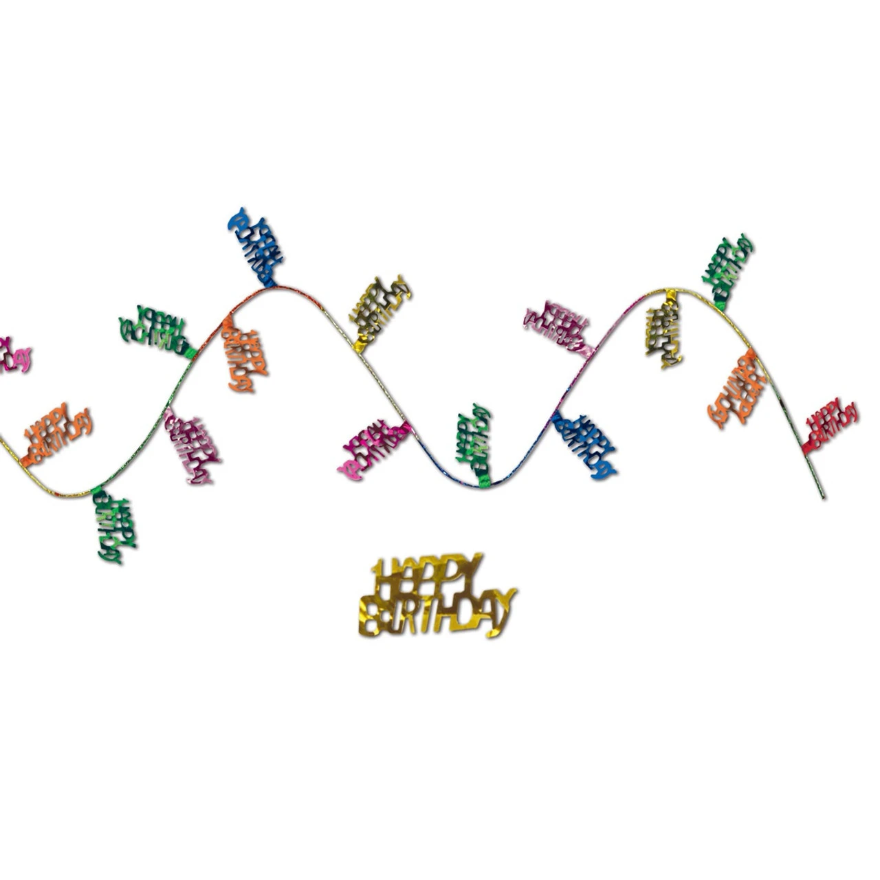Club Pack Of 12 Fun Colorful Gleam 'N Flex Happy Birthday Garland 300" 3 Club Pack Of 12 Fun Colorful Gleam 'N Flex Happy Birthday Garland 300"