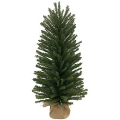 18" Traditional Scottsdale Mini Pine Artificial Christmas Tree With Burlap, Unlit