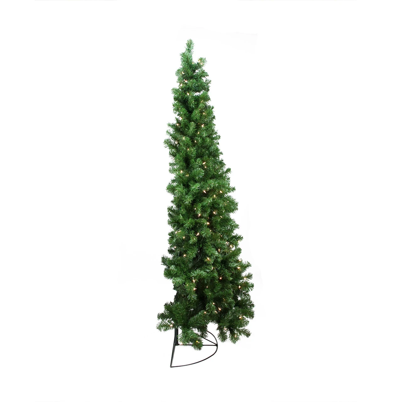 6' Pre-Lit Pine Artificial Wall Christmas Tree, Clear Lights 4 6' Pre-Lit Pine Artificial Wall Christmas Tree, Clear Lights - Image 2