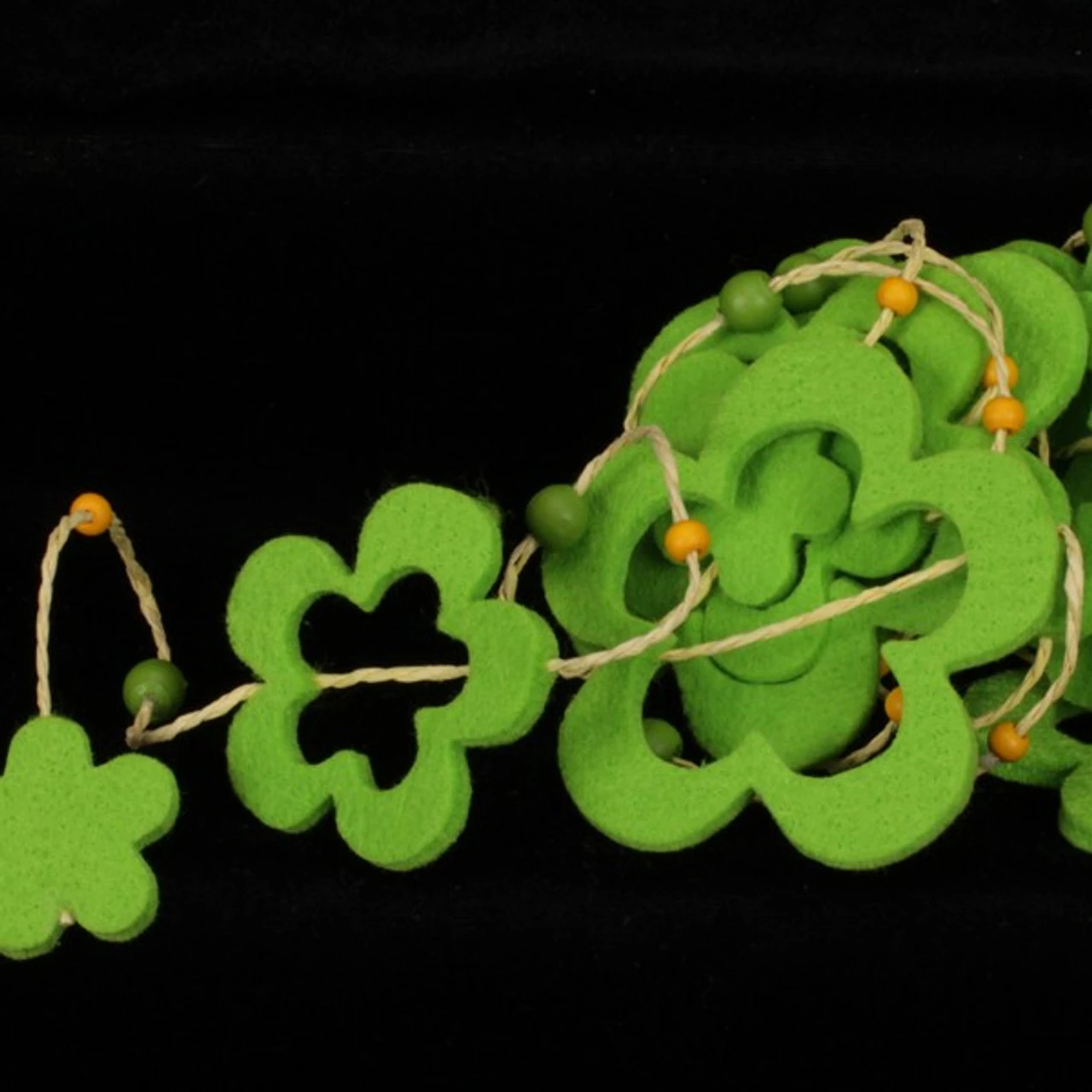 Green Fuzzy Flower Garland Decoration 59" X 19.8 Yards 3 Green Fuzzy Flower Garland Decoration 59" X 19.8 Yards