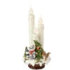 14" White And Green Wilderness Animals C7 Flame Tipped Christmas Candle Lamp