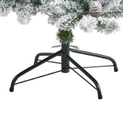 5’ Pre-Lit Flocked Livingston Fir Artificial Christmas Tree, Warm Clear LED Lights -Optimal Christmas Shop t1610 4 20443.1667528893