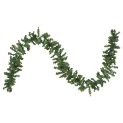 9' X 8" Pre-Lit Canadian Pine Artificial Christmas Garland, Clear Lights