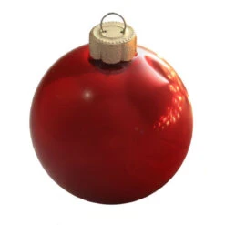 8ct Red Xmas Pearl Glass Christmas Ball Ornaments 3.25" (80mm)