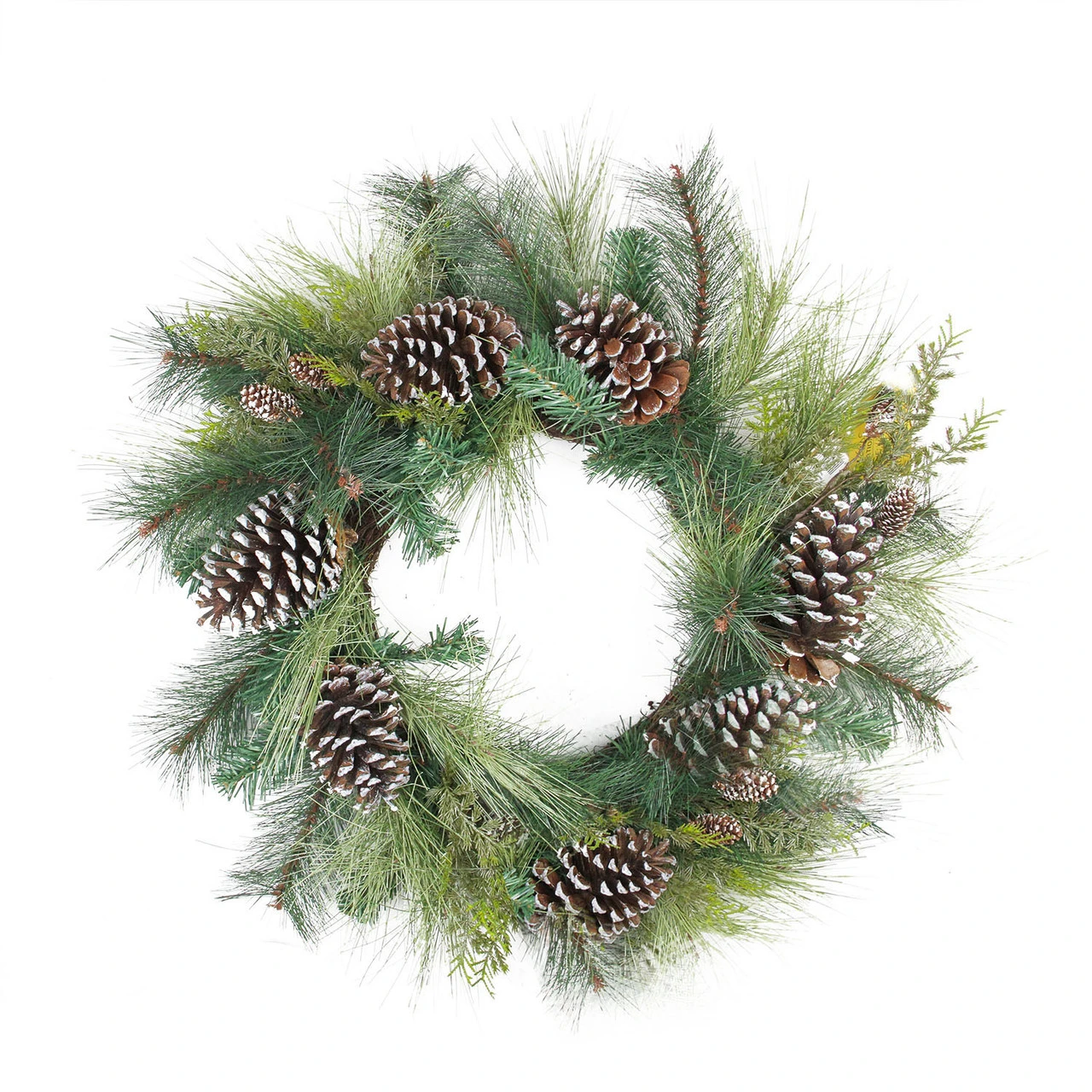 Mixed Long Needle Pine And Pine Cone Artificial Christmas Wreath - 28-Inch, Unlit 3 Mixed Long Needle Pine And Pine Cone Artificial Christmas Wreath - 28-Inch, Unlit