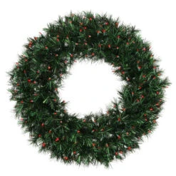 Pre-Lit Midnight Green Pine Artificial Christmas Wreath - 36-Inch, Red Lights 7 Pre-Lit Midnight Green Pine Artificial Christmas Wreath - 36-Inch, Red Lights -Optimal Christmas Shop vickerman e893737 3 32001.1667520054