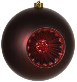 Matte Burgundy Red Retro Reflector Shatterproof Christmas Ball Ornament 8" (200mm) -Optimal Christmas Shop vickerman m112605 3 71779.1667654994