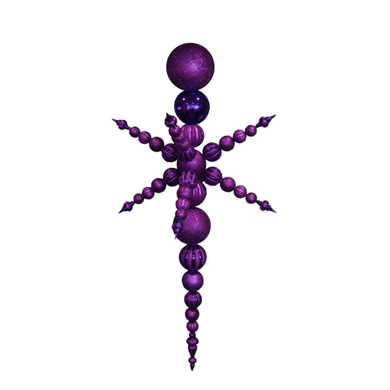 76" Purple Radical Snowflake 3-Finish Shatterproof Christmas Finial Ornament 3 76" Purple Radical Snowflake 3-Finish Shatterproof Christmas Finial Ornament