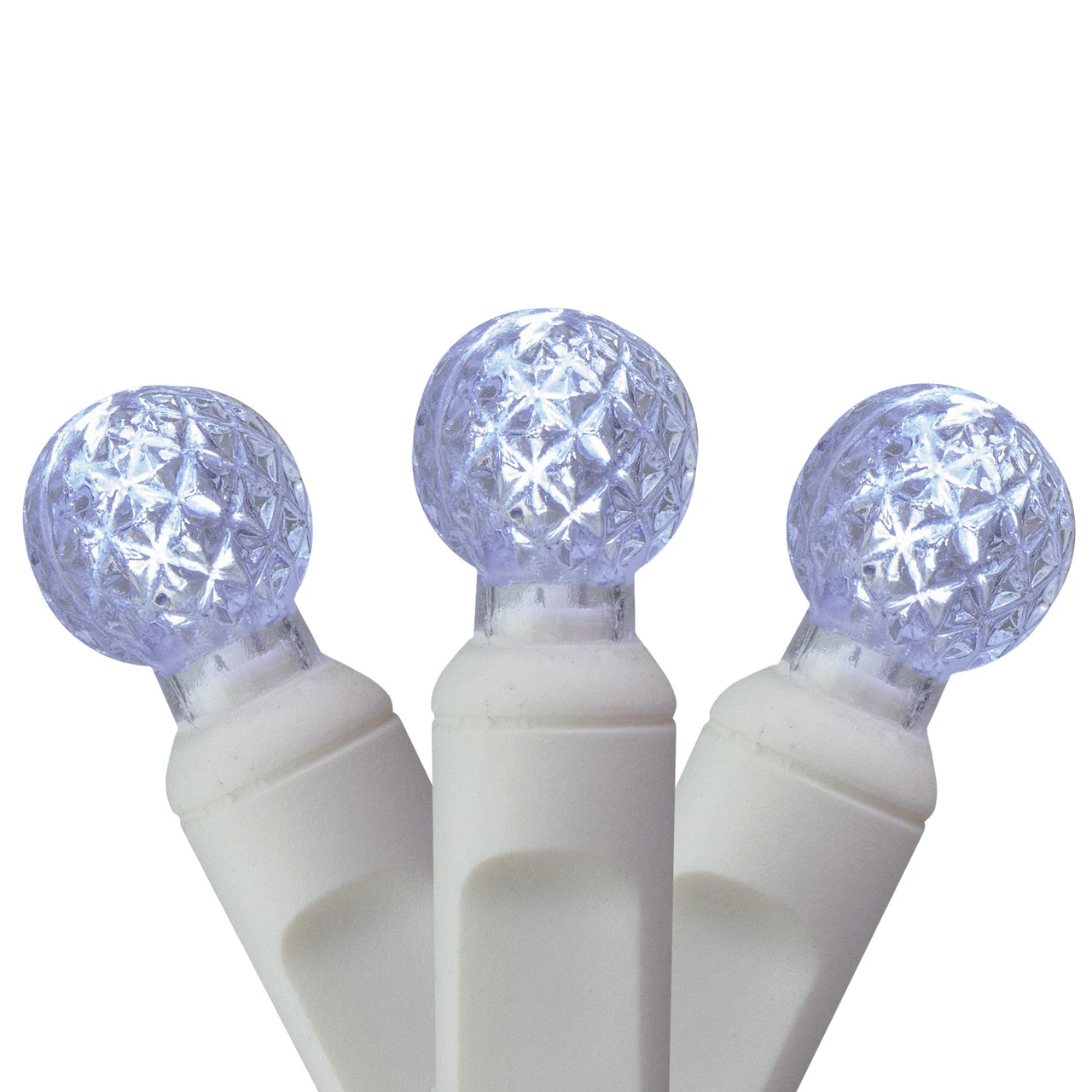 100ct White LED G12 Berry Christmas Lights - 33 Ft White Wire 3 100ct White LED G12 Berry Christmas Lights - 33 Ft White Wire