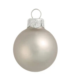 4ct Silver Glass Matte Christmas Ball Ornaments 4.75" (120mm)