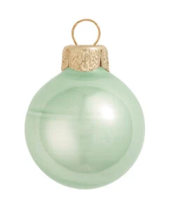 4ct Shale Green Glass Pearl Christmas Ball Ornaments 4.75" (120mm)