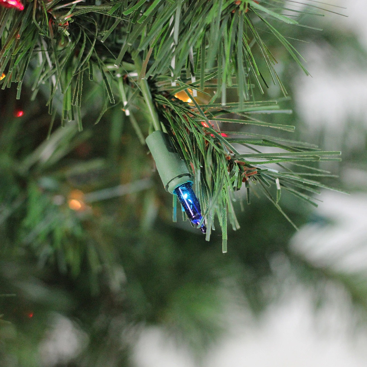 7' Pre-Lit Slim Traditional Woodland Alpine Artificial Christmas Tree - Multicolor Lights 4 7' Pre-Lit Slim Traditional Woodland Alpine Artificial Christmas Tree - Multicolor Lights - Image 2