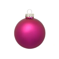 2ct Raspberry Pink Glass Matte Christmas Ball Ornaments 6" (150mm)