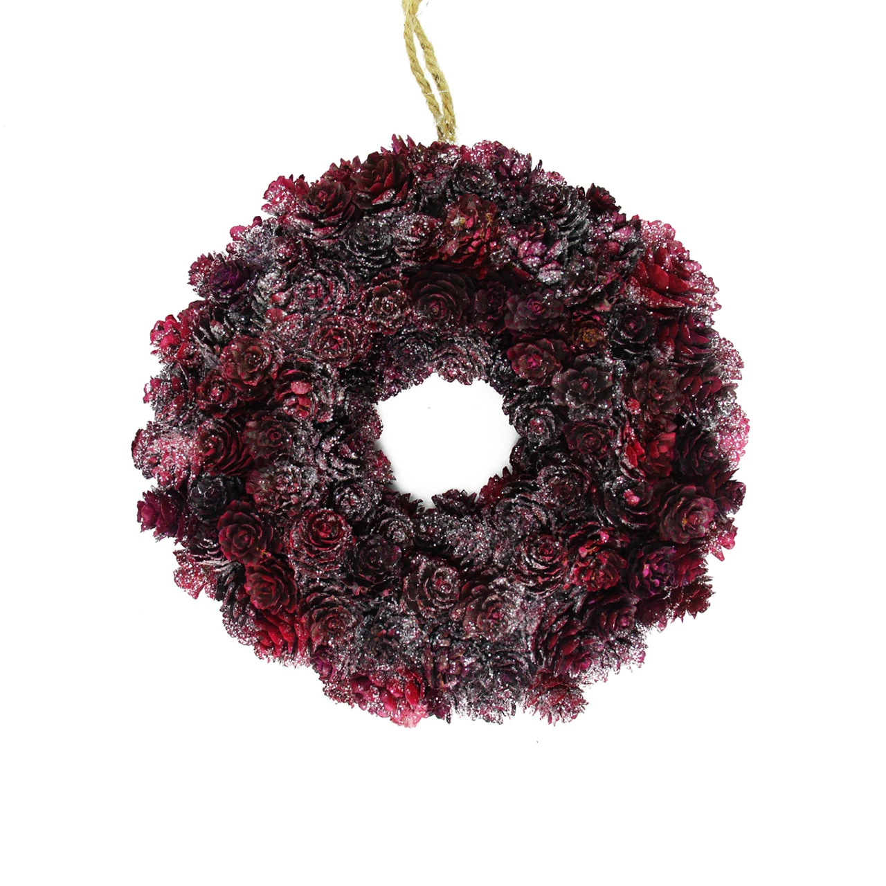 Burgundy Red Glittered Pine Cone Artificial Christmas Wreath, 9-Inch, Unlit 3 Burgundy Red Glittered Pine Cone Artificial Christmas Wreath, 9-Inch, Unlit