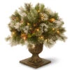 24” Pre-lit Potted Wintry Pine Porch Bush Artificial Christmas Tree – Clear Lights -Optimal Christmas Shop wp1 300 24p 10057.1667574598