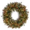 30 Pre-Lit Wintry Pine Artificial Christmas Wreath With Pine Cones And Berries - Clear Lights