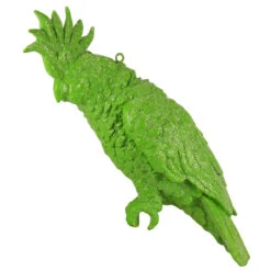 13" Green Glittered Cockatoo Christmas Ornament