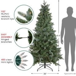 6.5' Pre-Lit Slim Granville Fraser Fir Artificial Christmas Tree, Clear Lights 14 6.5' Pre-Lit Slim Granville Fraser Fir Artificial Christmas Tree, Clear Lights -Optimal Christmas Shop ww multi treestand 74882.1667530199