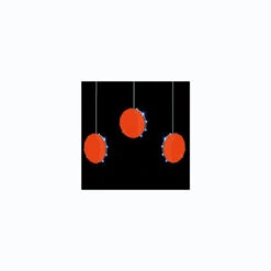 Set Of 3 Red Double-Sided LED Christmas Light Disks - Back Wire