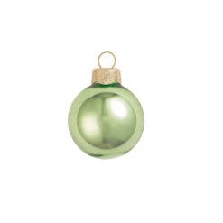 8ct Lime Green Glass Shiny Christmas Ball Ornaments 3.25" (80mm)
