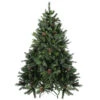 6.5' Full Snowy Delta Pine With Pine Cones Artificial Christmas Tree, Unlit