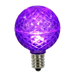 Club Pack Of 25 LED G50 Purple Replacement Christmas Light Bulbs - E17 Base